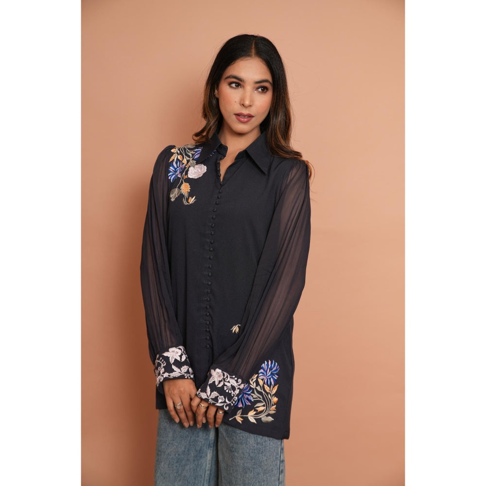 Rabnoor K Sethi Navy Blue Formal Shirt