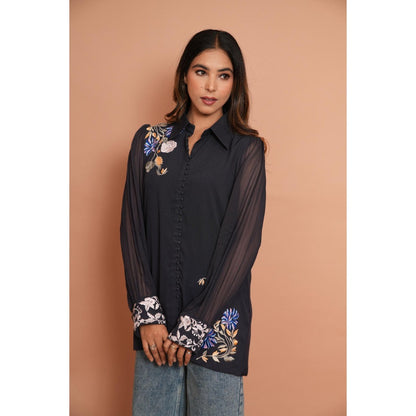 Rabnoor K Sethi Navy Blue Formal Shirt