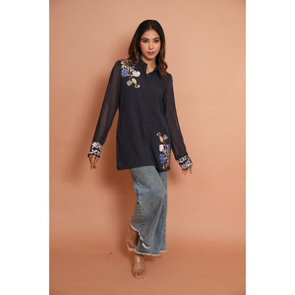 Rabnoor K Sethi Navy Blue Formal Shirt