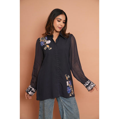 Rabnoor K Sethi Navy Blue Formal Shirt