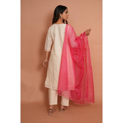 Rabnoor K Sethi Pink Formal Kurta with Pant and Heavy Dupatta (Set of 3)