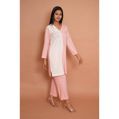 Rabnoor K Sethi Powder Pink Formal Embroidered Kurti