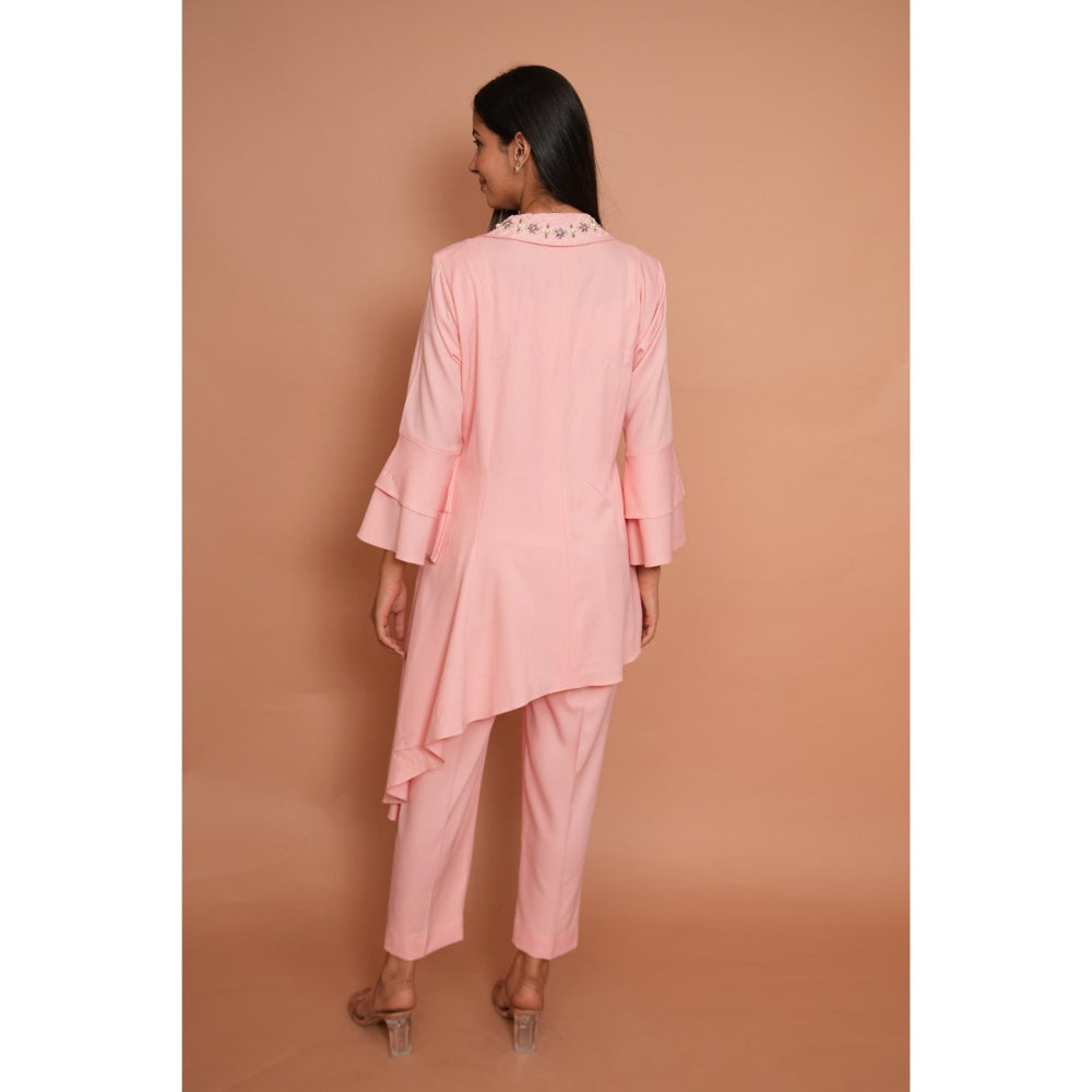 Rabnoor K Sethi Powder Pink Asymmetrical Co-Ord (Set of 2)