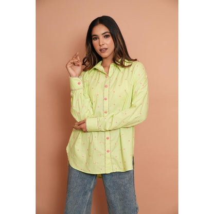 Rabnoor K Sethi Yellow Meant Formal Embroidered Shirt