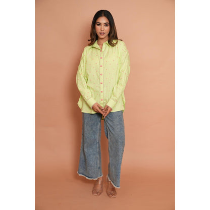 Rabnoor K Sethi Yellow Meant Formal Embroidered Shirt