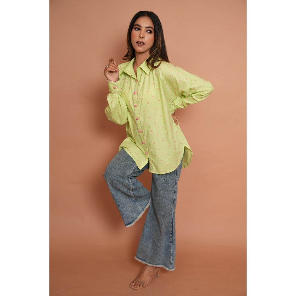 Rabnoor K Sethi Yellow Meant Formal Embroidered Shirt