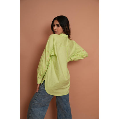 Rabnoor K Sethi Yellow Meant Formal Embroidered Shirt