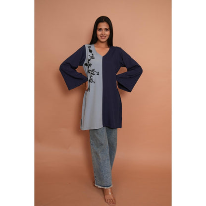 Rabnoor K Sethi Pastel Blue Embroidered Kurti