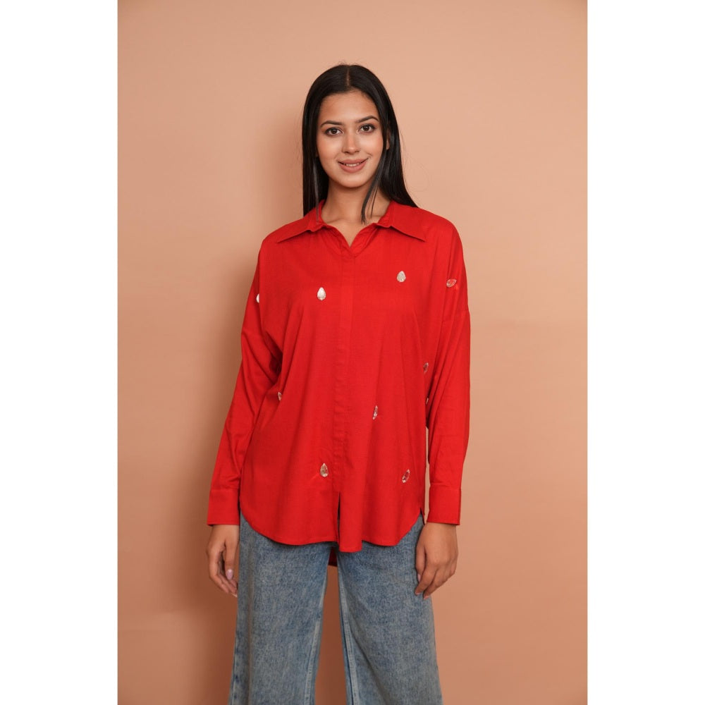 Rabnoor K Sethi Red Shirt