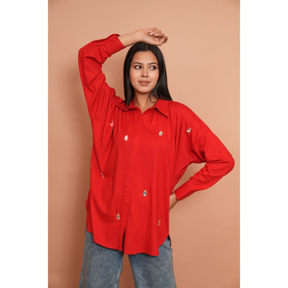 Rabnoor K Sethi Red Shirt