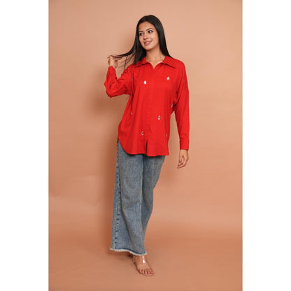 Rabnoor K Sethi Red Shirt