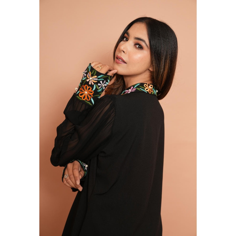 Rabnoor K Sethi Black Embroidered Shirt