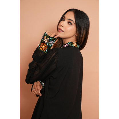 Rabnoor K Sethi Black Embroidered Shirt