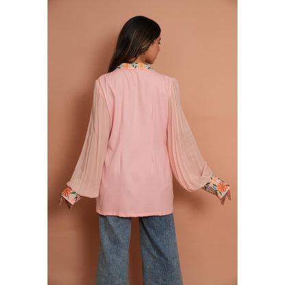 Rabnoor K Sethi Powder Pink Embroidered Shirt