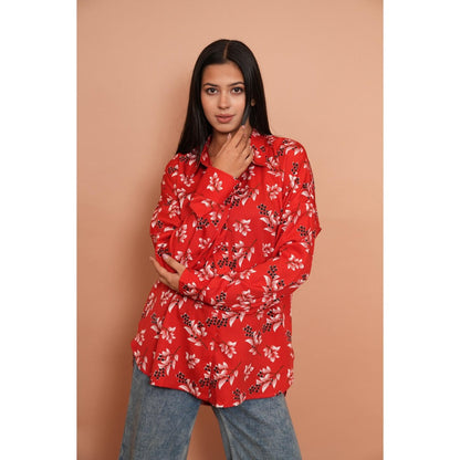 Rabnoor K Sethi Floral Red Shirt