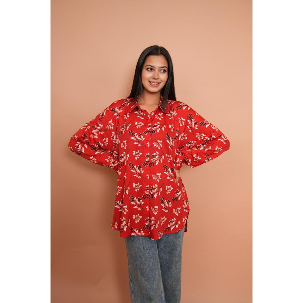 Rabnoor K Sethi Floral Red Shirt