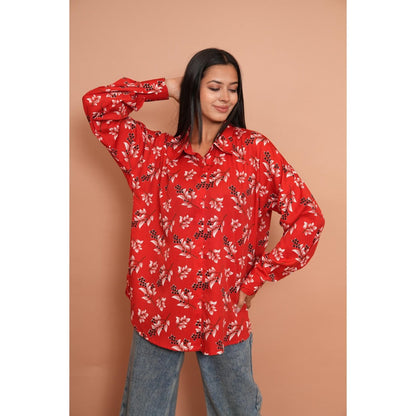 Rabnoor K Sethi Floral Red Shirt