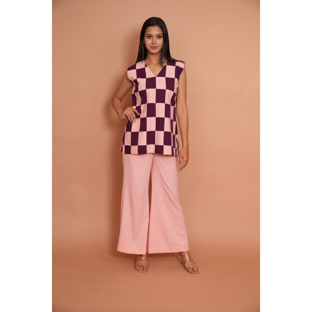 Rabnoor K Sethi Powder Pink Checks Top