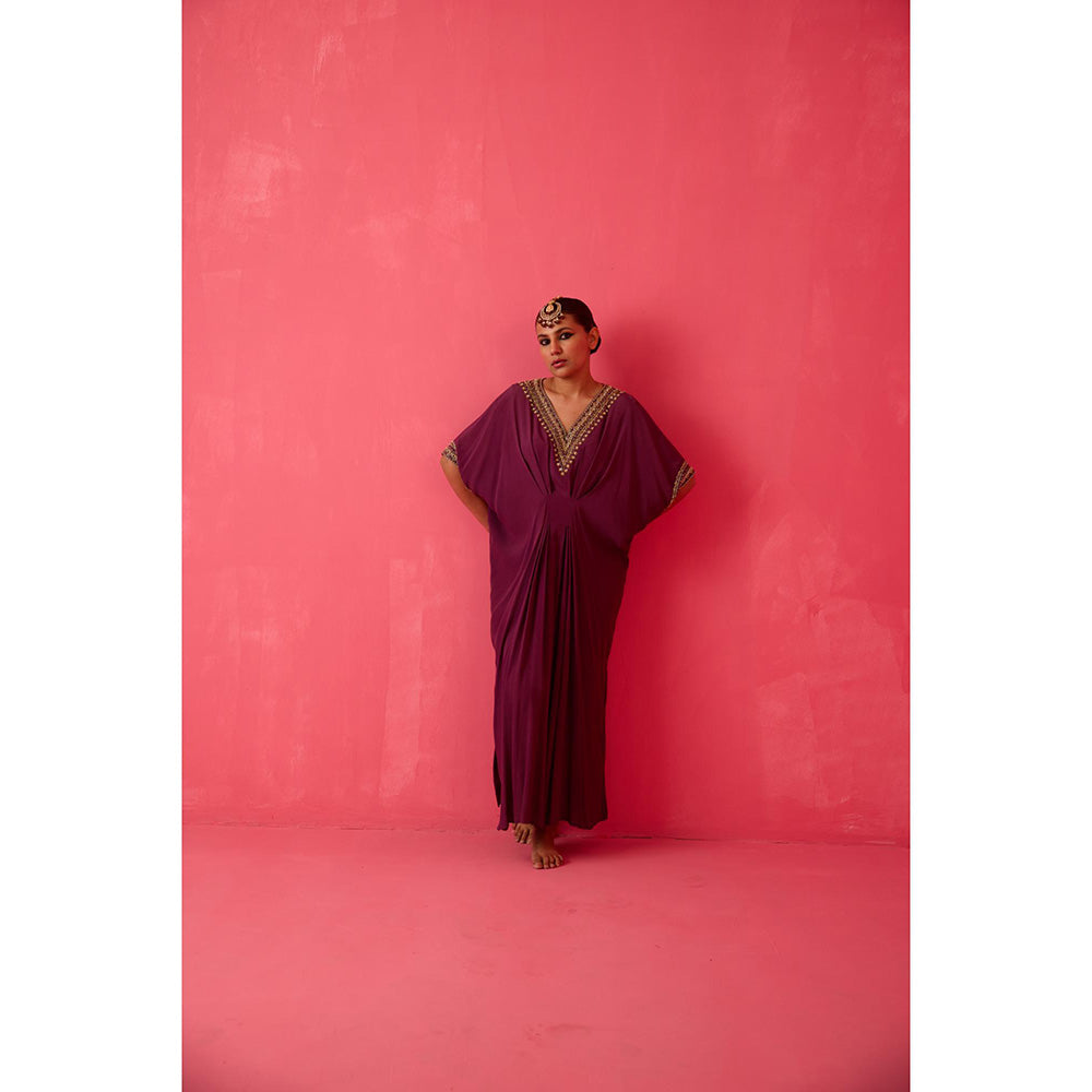 Radha Sharma Gold & Pearl Hand Embroidered Kaftan