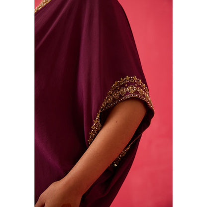 Radha Sharma Gold & Pearl Hand Embroidered Kaftan