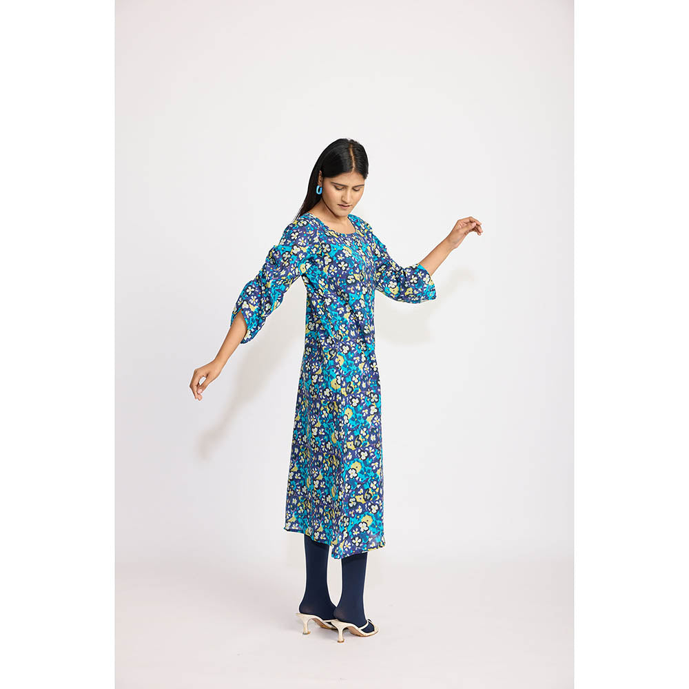 RadhaRaman Gardenia Blue Midi Dress