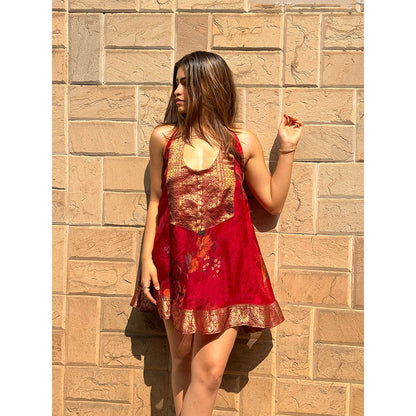 RAISHAA Red Briar Rose Mini Dress