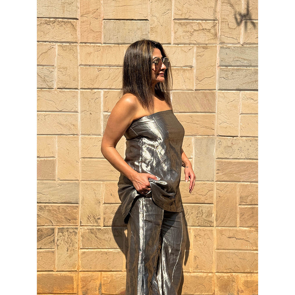 RAISHAA Grey Serena Cocktail Co-Ord (Set of 2)