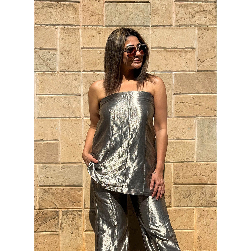 RAISHAA Grey Serena Cocktail Co-Ord (Set of 2)