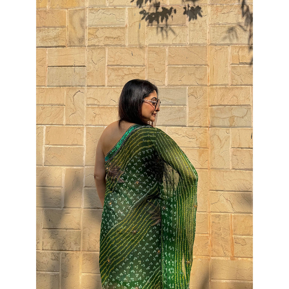 RAISHAA Green Fern Midi Dress