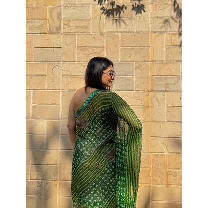 RAISHAA Green Fern Midi Dress