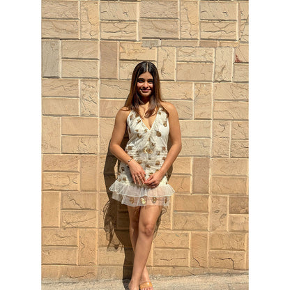 RAISHAA White Artemis Mini Cocktail Dress