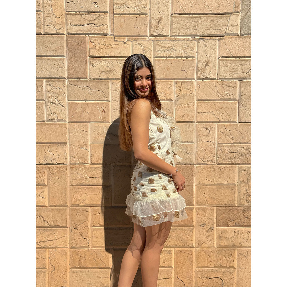 RAISHAA White Artemis Mini Cocktail Dress