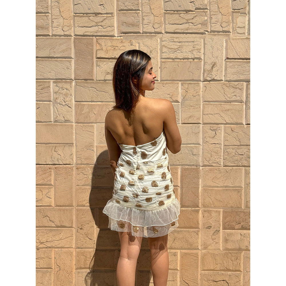 RAISHAA White Artemis Mini Cocktail Dress