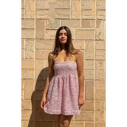 RAISHAA Pink Flower Child Mini Cocktail Dress
