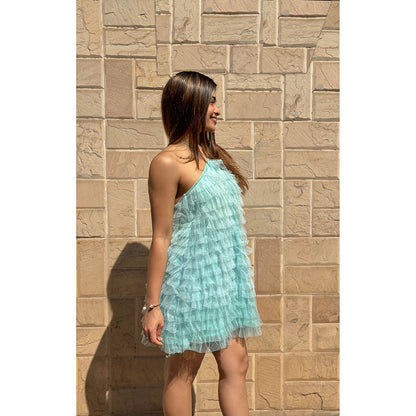 RAISHAA Blue French Riviera Mini Cocktail Dress