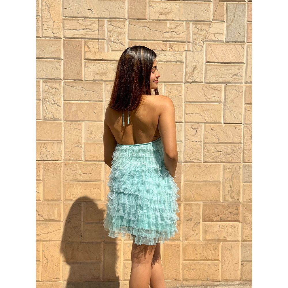 RAISHAA Blue French Riviera Mini Cocktail Dress