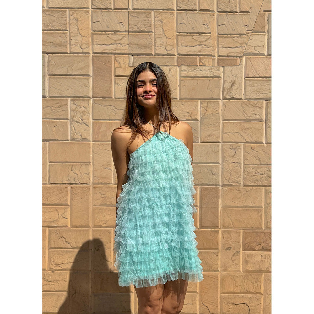 RAISHAA Blue French Riviera Mini Cocktail Dress