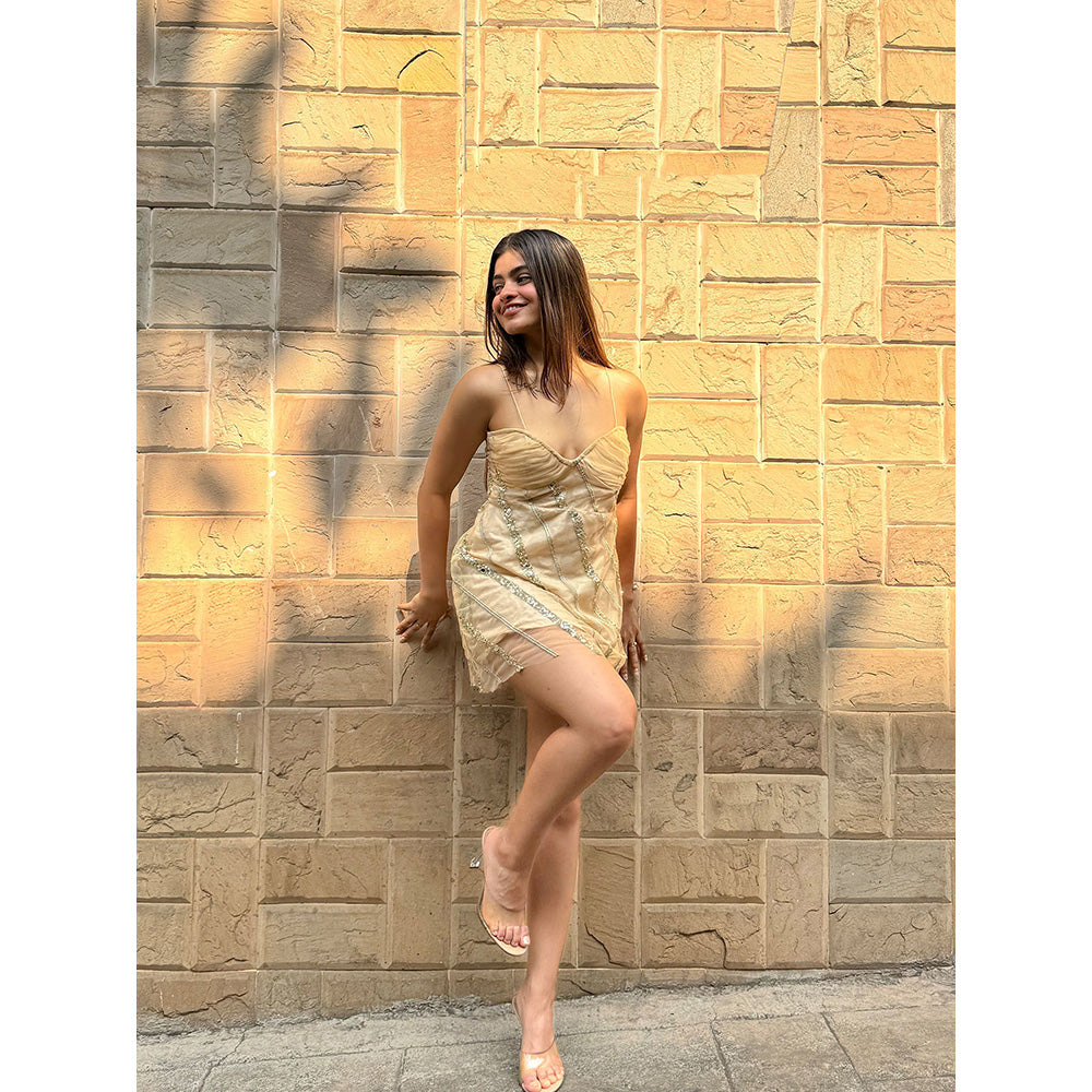 RAISHAA Gold Sunehra Mini Cocktail Dress