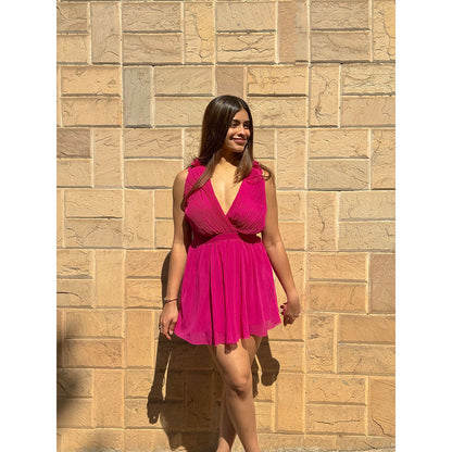 RAISHAA Pink Scarlet Mini Cocktail Dress