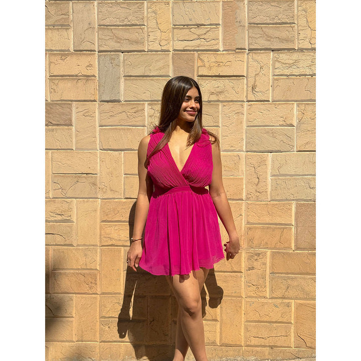 RAISHAA Pink Scarlet Mini Cocktail Dress