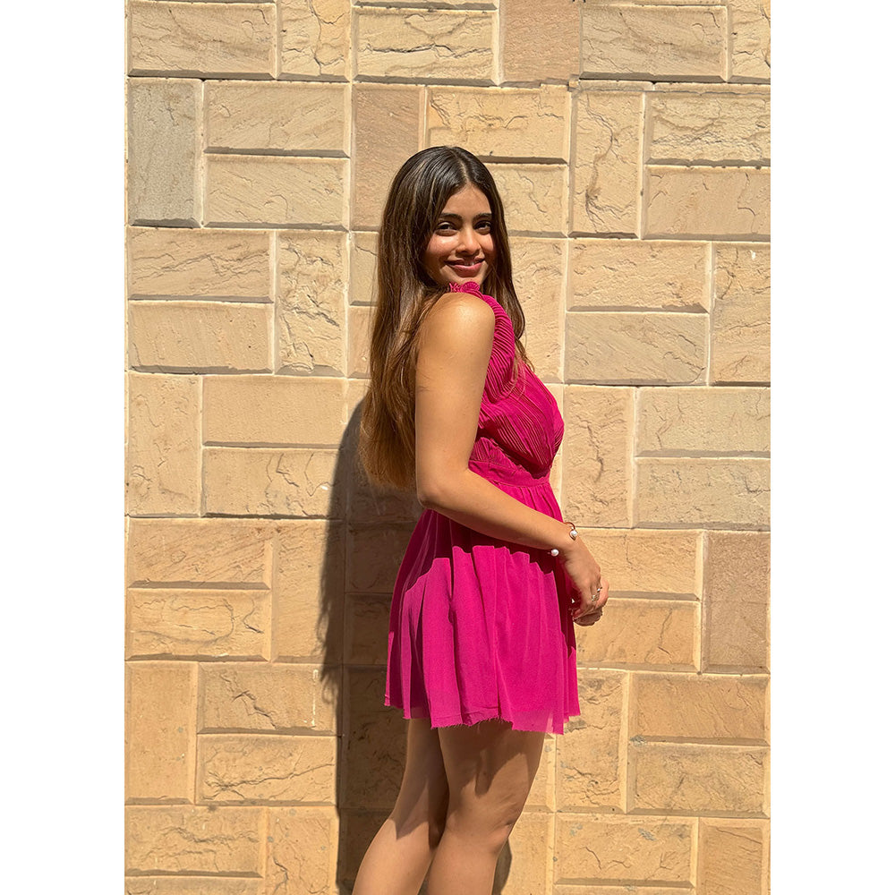 RAISHAA Pink Scarlet Mini Cocktail Dress