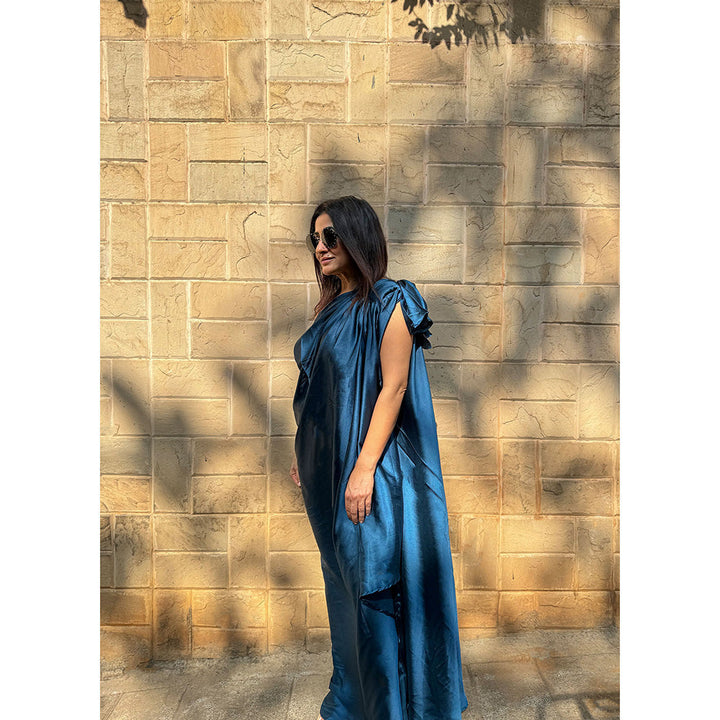 RAISHAA Blue Azure Maxi Cocktail Dress