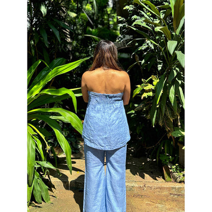 RAISHAA Blue Skye Linen Co-Ord (Set of 2)