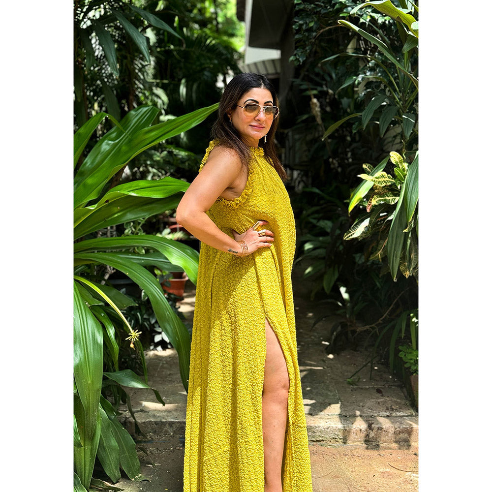 RAISHAA Yellow Heidi Cocktail Maxi Dress