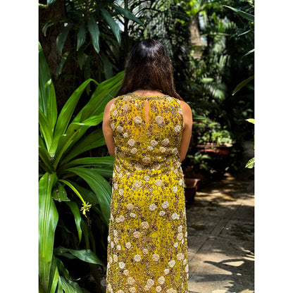 RAISHAA Green Hestia Embellished Cocktail Dress