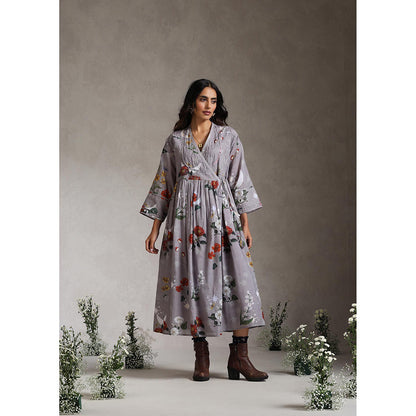 Raiman Luna Lavender Wrap Floral Dress