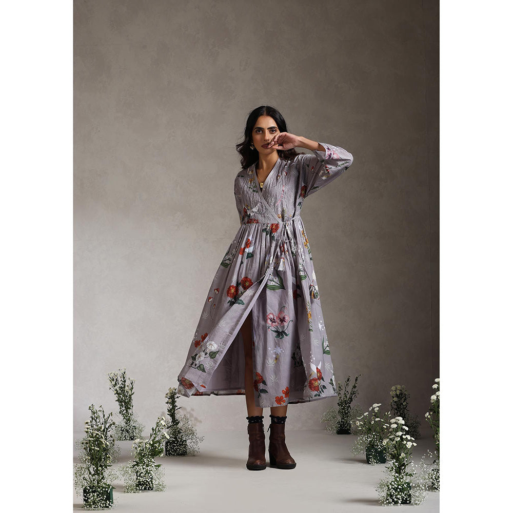 Raiman Luna Lavender Wrap Floral Dress