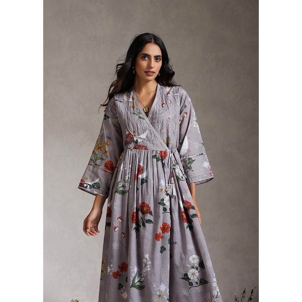 Raiman Luna Lavender Wrap Floral Dress