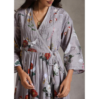 Raiman Luna Lavender Wrap Floral Dress