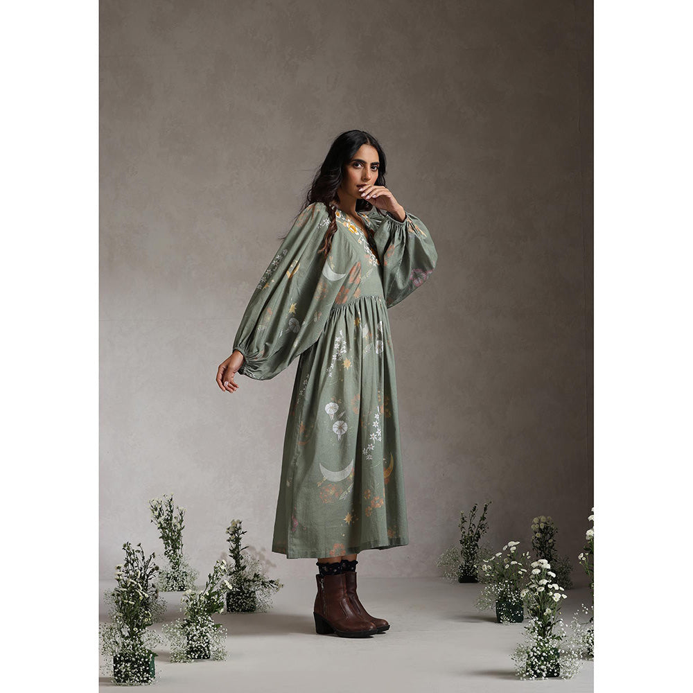 Raiman Sage Noorah Embroidered Dress